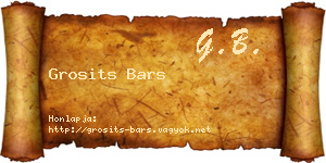 Grosits Bars névjegykártya